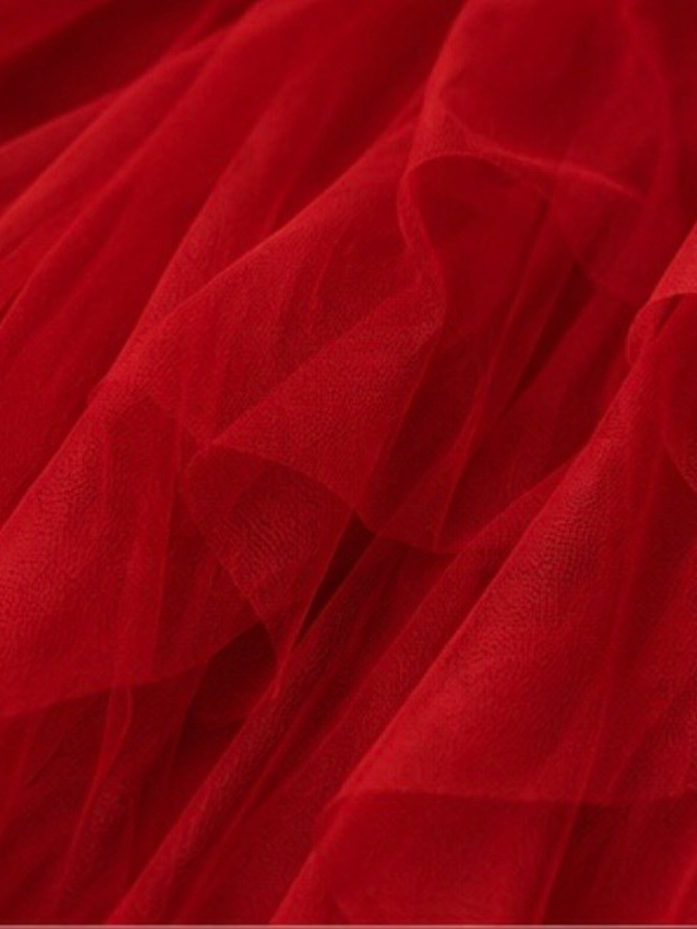 CeCe Red Tiered Tulle Midi Skirt NWT Size Medium - Picture 9 of 14